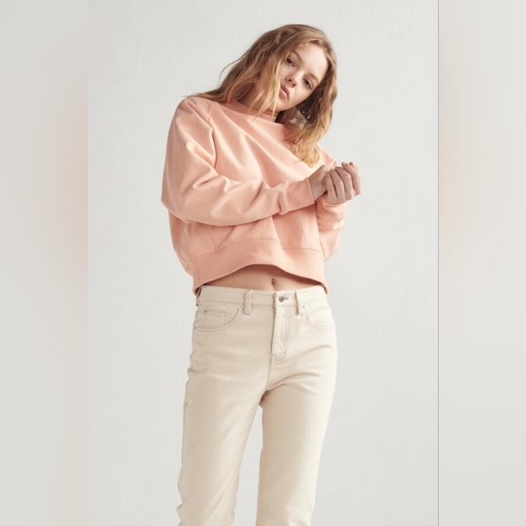 Thakoon Womens Cropped Peach Short Sweatshirt Size Small EUC - Picture 1 of 16